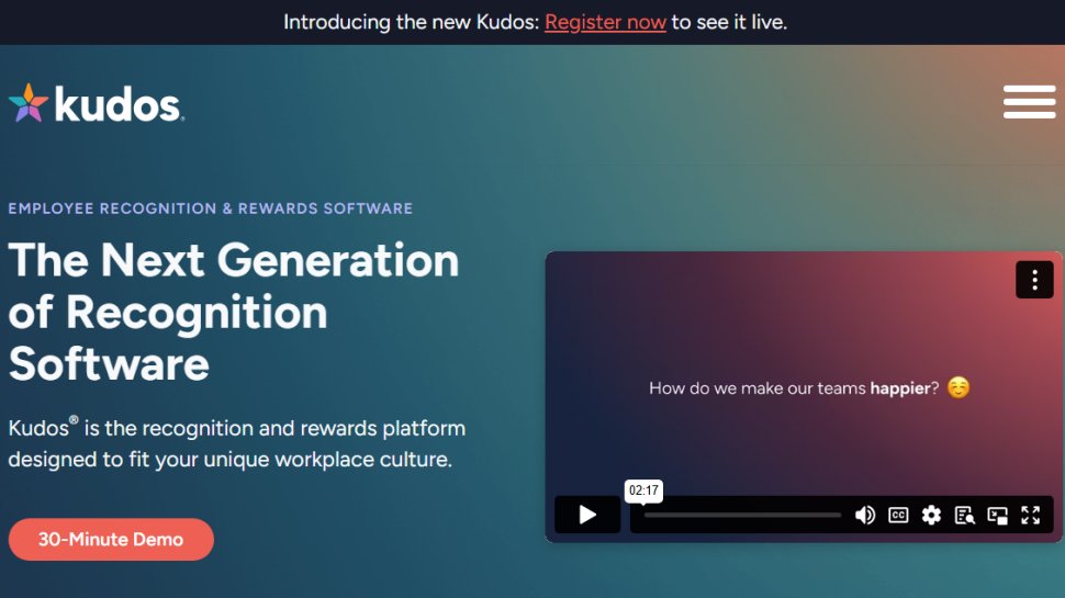 Website screenshot of Kudos (October, 2025)