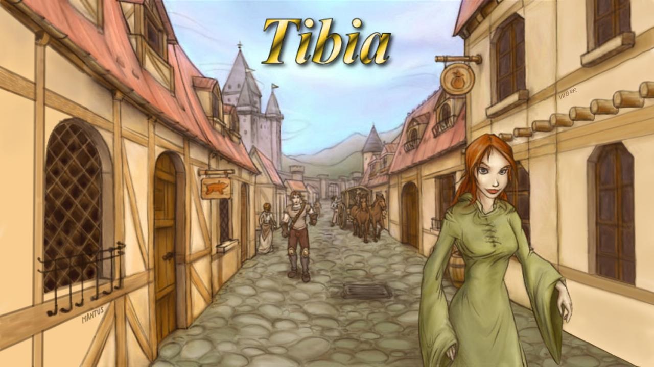 En gammal inloggningsskärm Tibia.