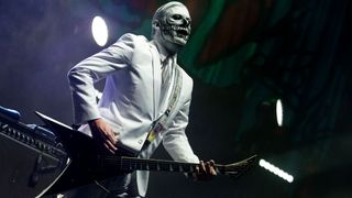 Wes Borland of Limp Bizkit performs on stage at the SSE Arena on December 16, 2016 in London, England.