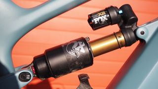 Close up of a Fox X2 rear shock