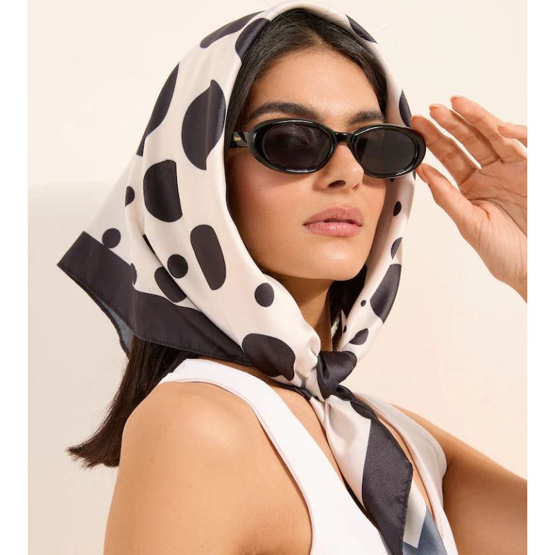 Friends Like These , Monochrome Polkadot Multi-way Satin Scarf