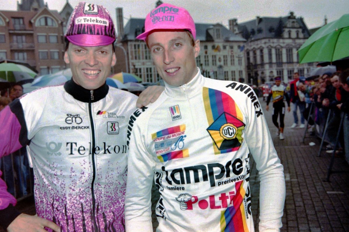 Pink was a popular cycling colour in the 90s