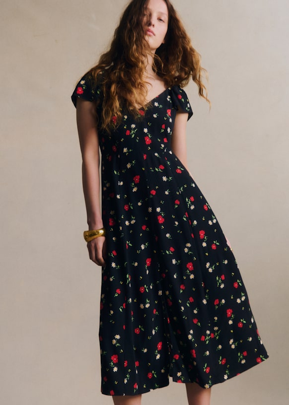 Alessia Dress - Poppy Print - Viscose Ecovero&amp;trade; Lenzing&amp;trade; - S&amp;eacute;zane