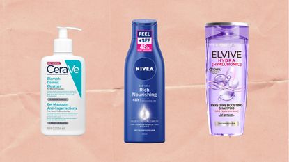 CeraVe Blemish Cleanser, Nivea Body Lotion and L'Oreal Paris Shampoo - affordable beauty brands