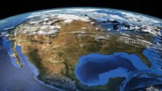 Satellite image of North America.