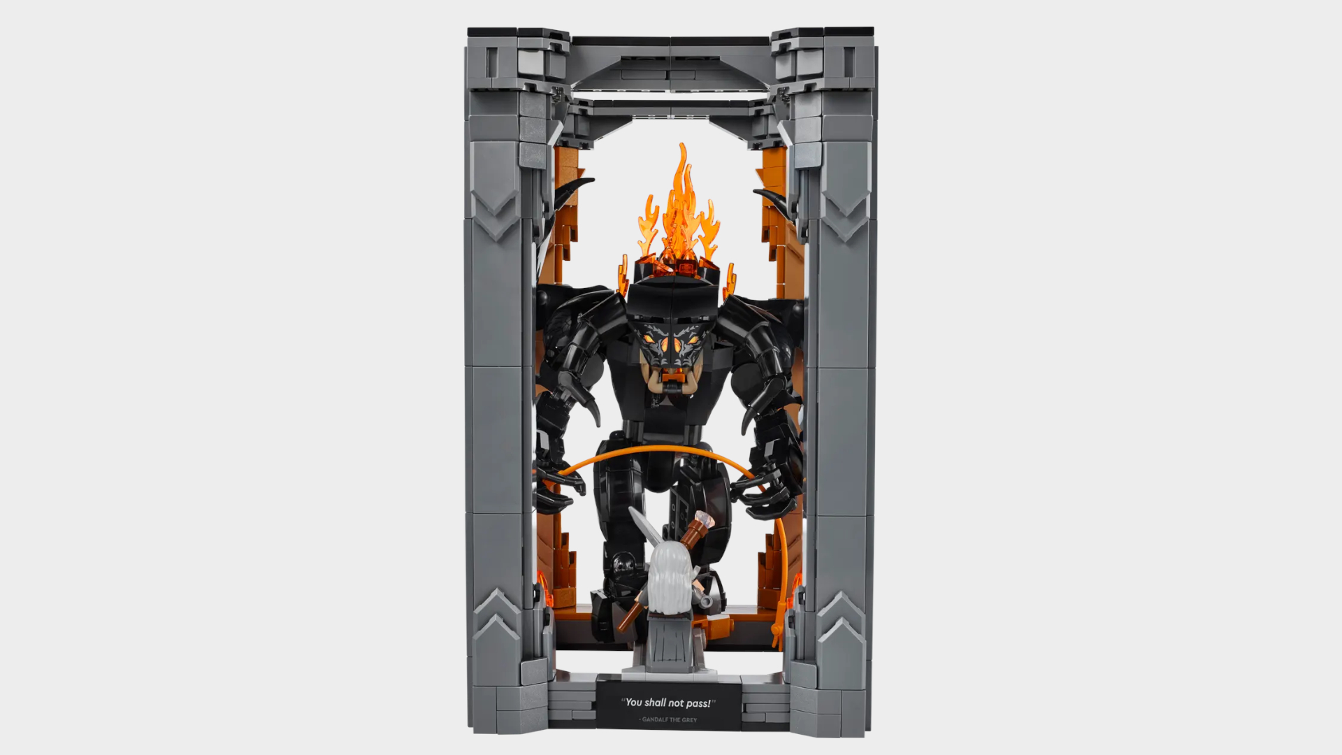 Lego Balrog Book Nook set against a plain background