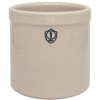 Cream crockery pot for utensils