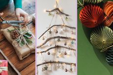 Sustainable Christmas gift, tree and baubles