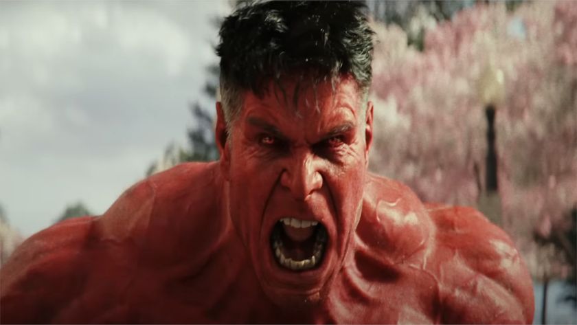 harrison ford as red hulk, screaming