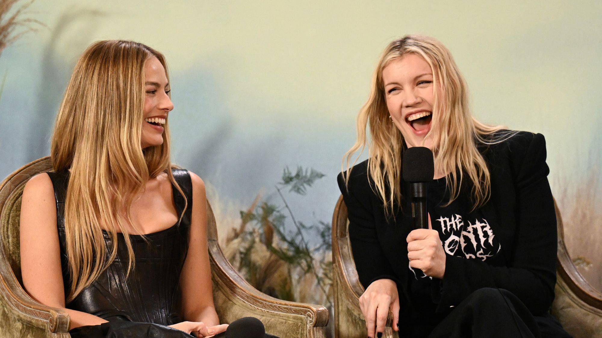 Margot Robbie and Emerald Fennell at a Global Content Creator Q&amp;amp;A For "Wuthering Heights"