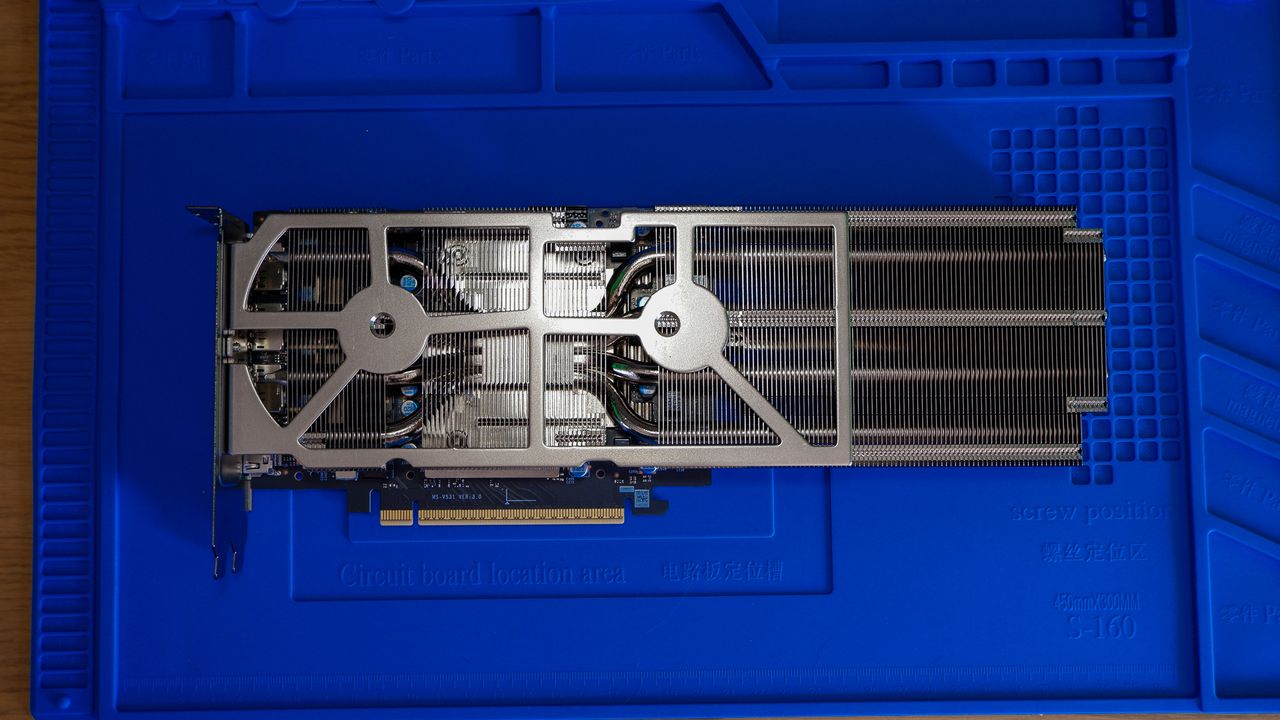 An MSI RTX 5080 in white installed in a gaming PC.