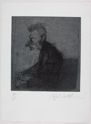 Abstract black and white sketch of man