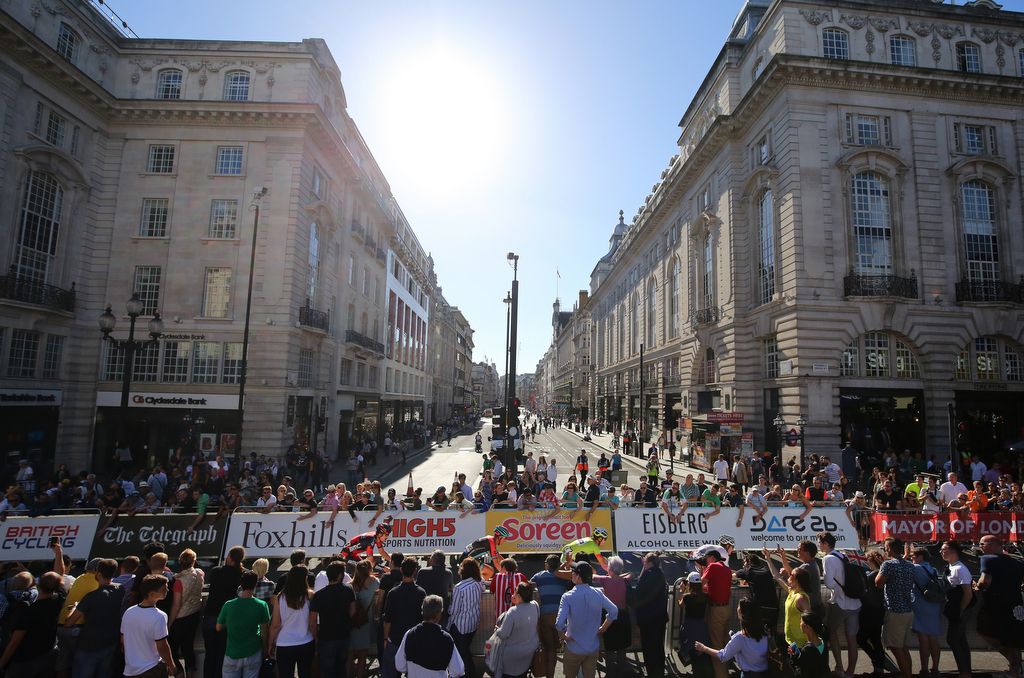 The fans enjoy the action at Piccadilly Circus
