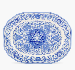 Porcelain serving platter for Hanukkah.