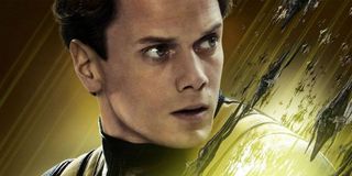 Star Trek Beyond Anton Yelchin in the middle of a poster pose