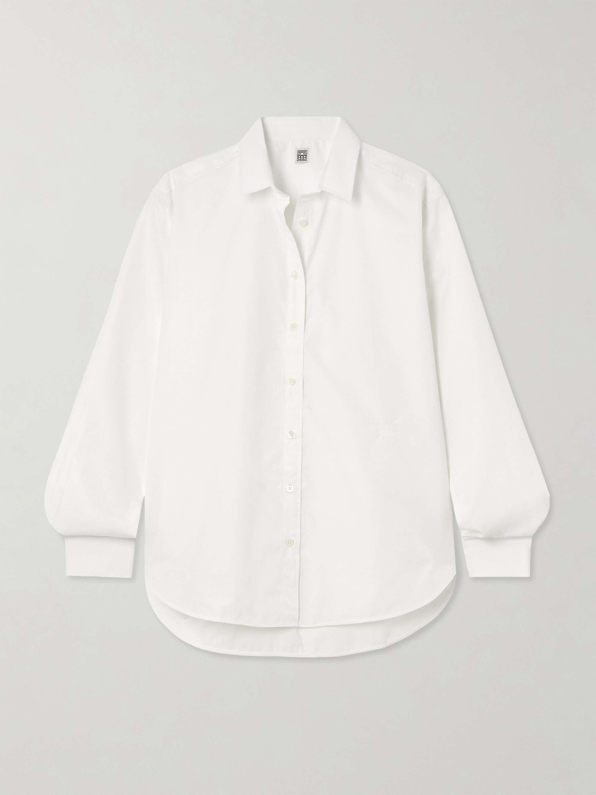 Oversized Embroidered Organic Cotton-Poplin Shirt