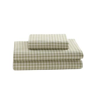 A set of green gingham sheets