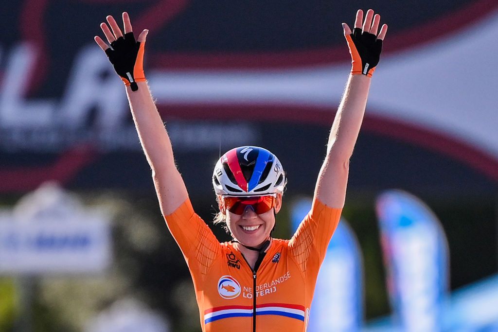 Anna van der Breggen (Netherlands) is on top of the world