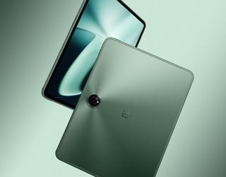 OnePlus Pad in green showing the front and back