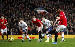 Marcus Rashford struck from the spot to secure the points