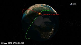 Satellite Hit by Chinese Space Debris
