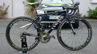 Movistar's Nairo Quintana is armed for this year's Tour de France with a set of prototype Campagnolo Bora 50 wheels that feature a new braking surface treatment