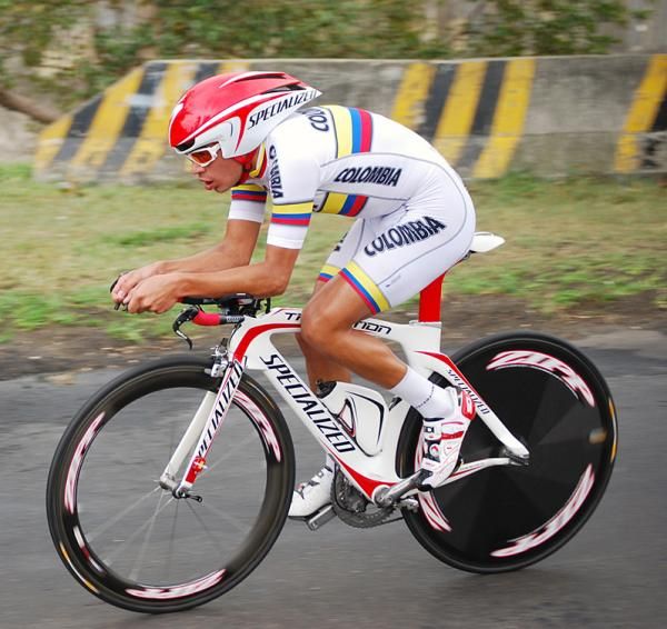 Young Colombian talent Fabio Duarte riding to the bronze medal.