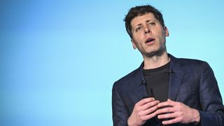 OpenAI CEO Sam Altman attending a press conference.