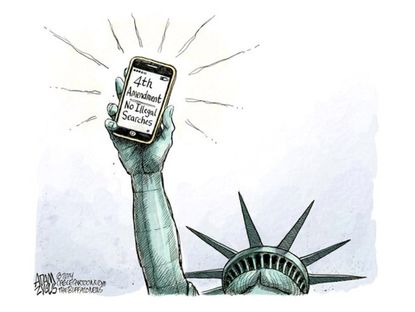 Political cartoon phone privacy