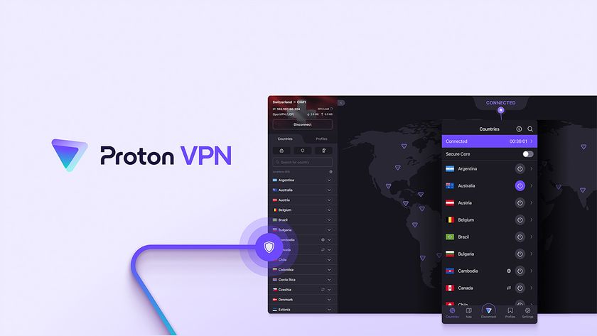 Proton VPN logo and in-app screenshots 