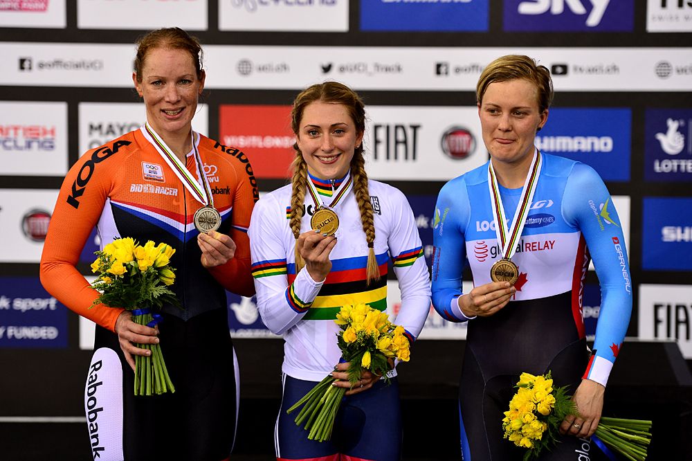 Kirsten Wild, Laura Trott and Stephanie Roorda (Canada)
