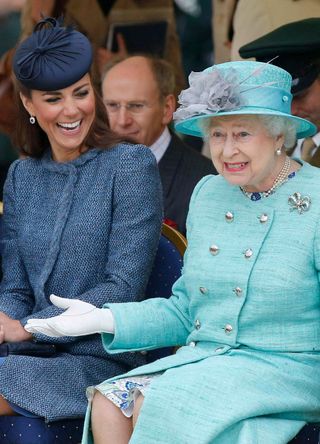 The late Queen and Kate Middleton