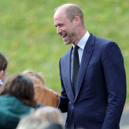Prince WIlliam laughing and talking to fans
