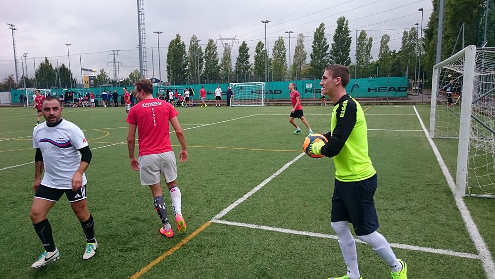 Katusha host their annual team-staff soccer match in Peschiera del Garda, Italy