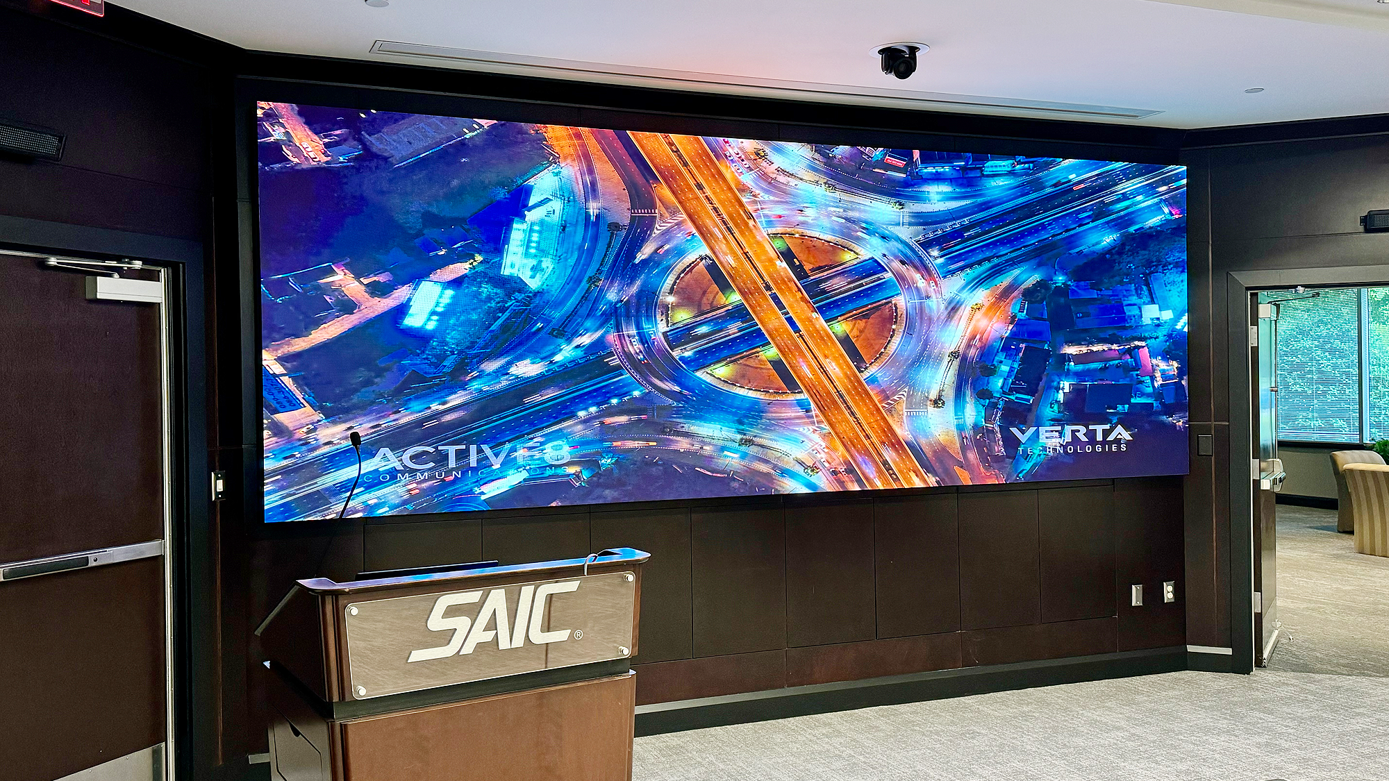 A video wall at the Birmingham SAIC center. 