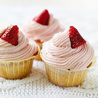 Strawberries And Cream Cupcake