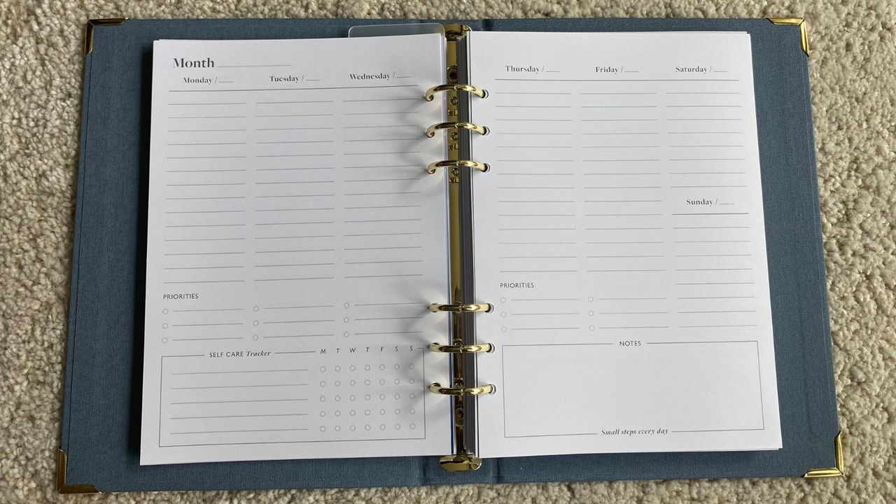 An example of the pages of Martha Brook's planner 2023.