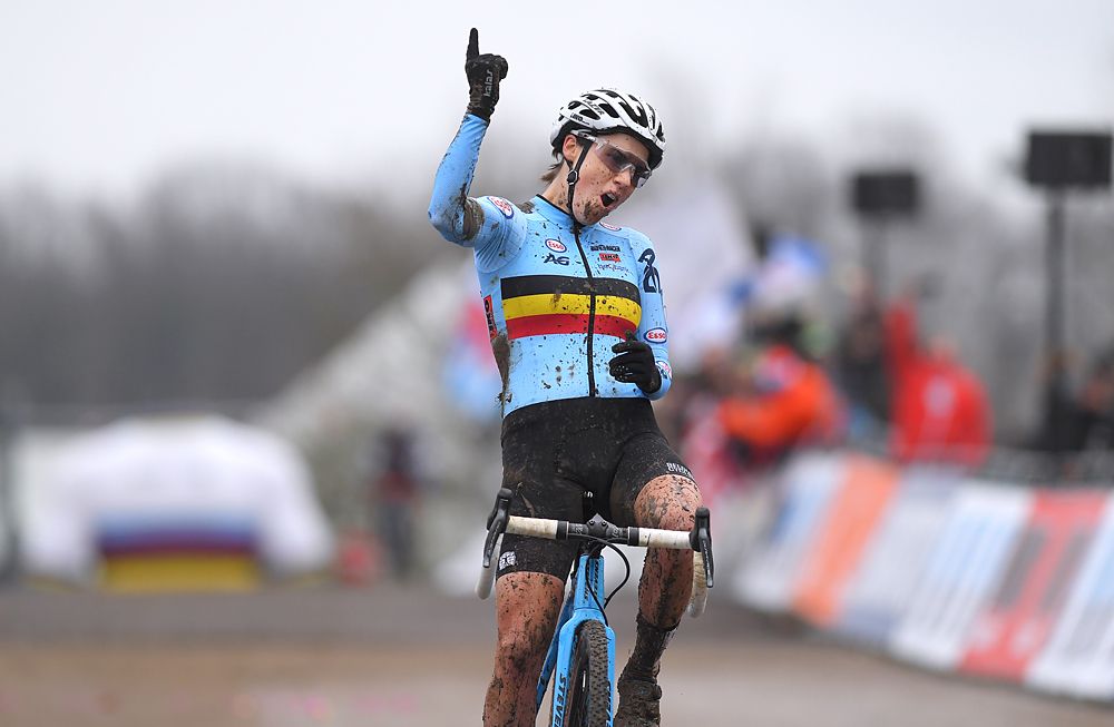 Sanne Cant (Belgium) wins elite women's cyclo-cross world title in Valkenburg