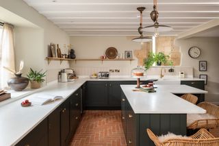 Dark grey kitchen with Shaker-style cabinets