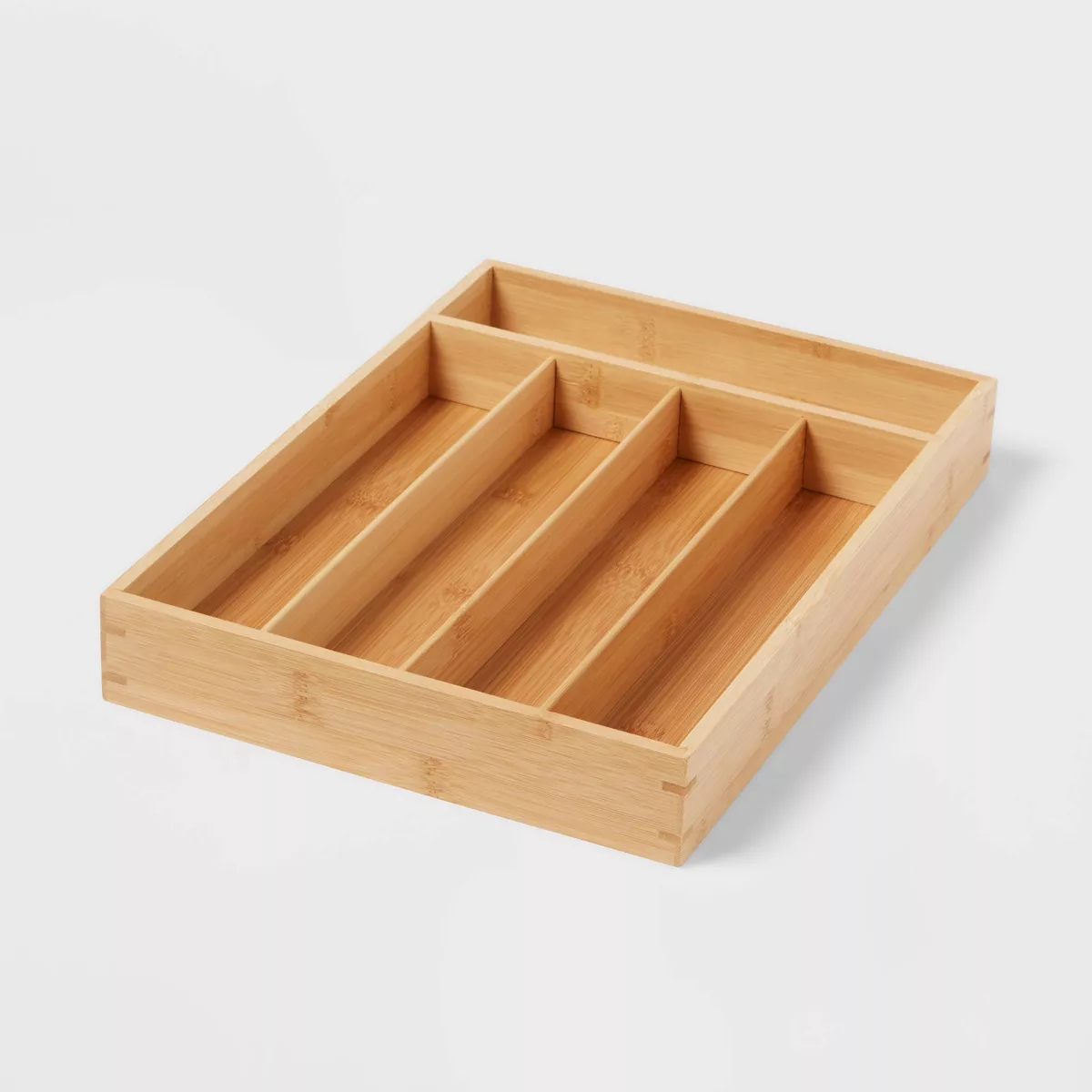 Natural 5 Compartment Flatware Drawer Organizer Brown - Brightroomu0026#8482;: Silverware U0026#38; Utensils Holder, In-Drawer Storage