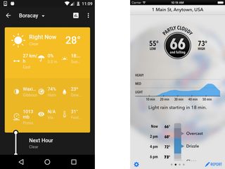 Weather Timeline (Android: $1.49) / Dark Sky (iOS: $3.99)