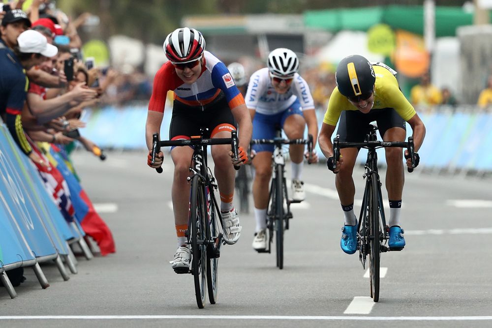 Anna van der Breggen (Netherlands) takes the sprint