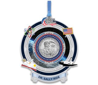 Available later this year, the U.S. Mint has produced an ornament featuring the Dr. Sally Ride American Women Quarter.