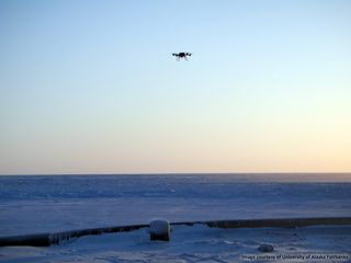 A drone assists a Russian fuel tanker's resupply of a remote Alaskan town.