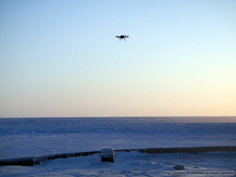 A drone assists a Russian fuel tanker&#039;s resupply of a remote Alaskan town.