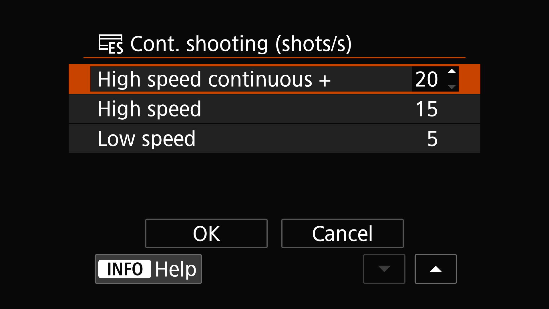 R5 Mark II screen on custom high speed cont
