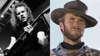 A composite photograph of Metallica&rsquo;s James Hetfield performing onstage and Clint Eastwood in the movie The Good, The Bad And The Ugly
