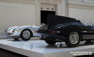 Jaguar XKD, 1955 and Porsche Spyder, 1955