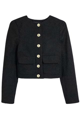 River Island Black cropped boucle jacket