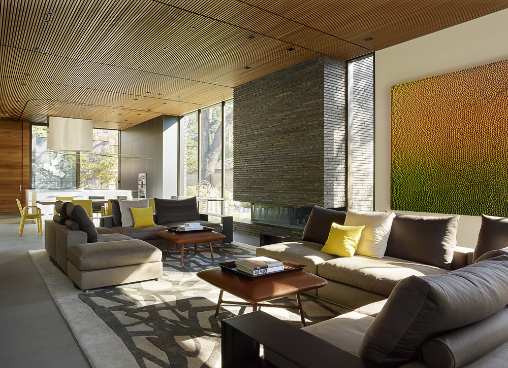 Flexform groundpiece sofa in Palo Alto home